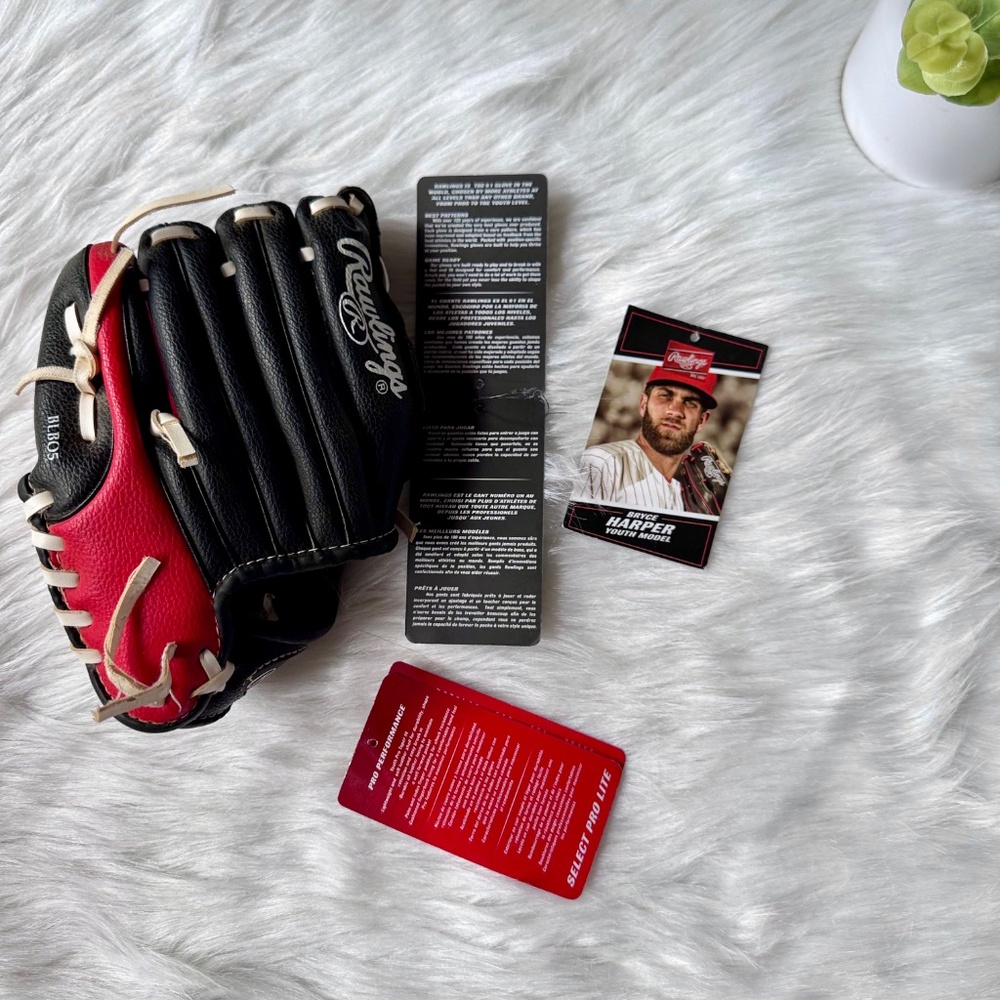 Rawlings PL91SB Baseball Glove Black Red‎ Leather Performance Designed